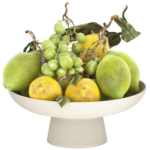 bowl of lemons and grapes