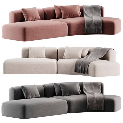 Cosy Curve Sofa 01 3d model Download  Buy 3dbrute