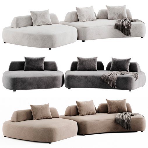 Sofa Residenza By Eichholtz 3d model Download  Buy 3dbrute