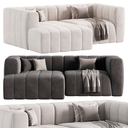 Langham Channel Tufted 2 Piece Modular Sectional Sofa