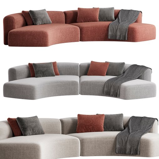 Cosy Curve Sofa 3d model Download  Buy 3dbrute