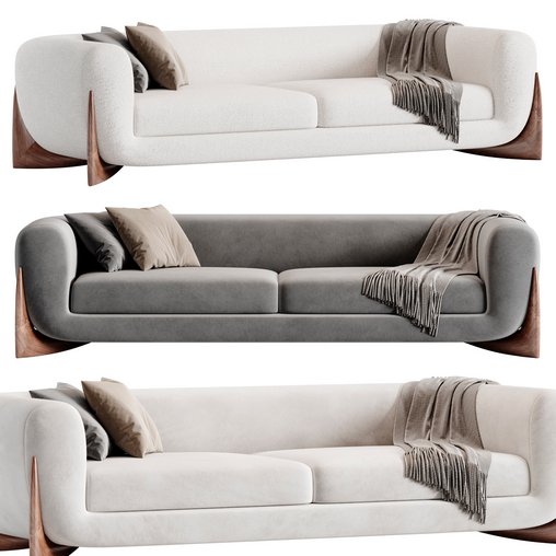 Softbay seater sofa By Porada 3d model Download  Buy 3dbrute