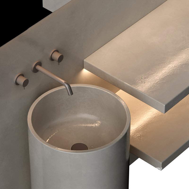 Modern minimalist bathroom furniture 3d model Buy Download 3dbrute