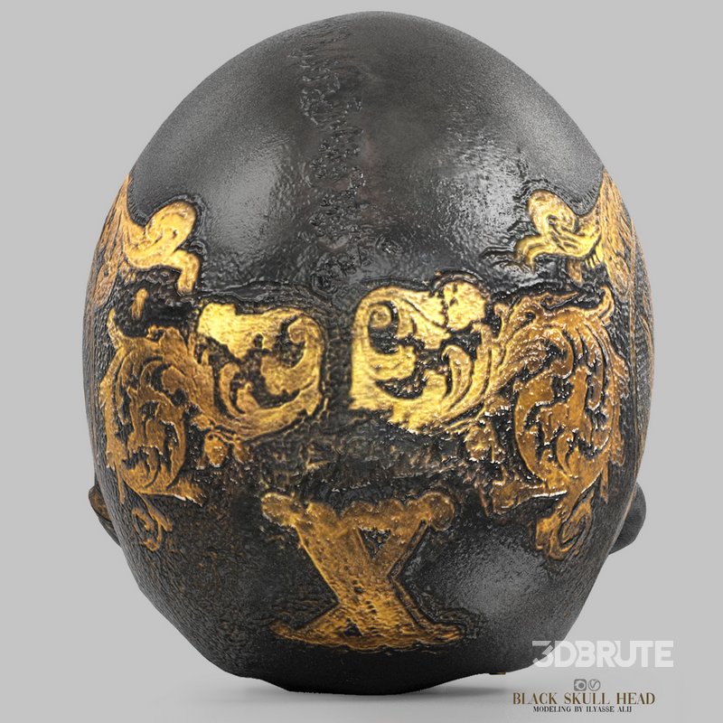 black skull head 3d model Buy Download 3dbrute
