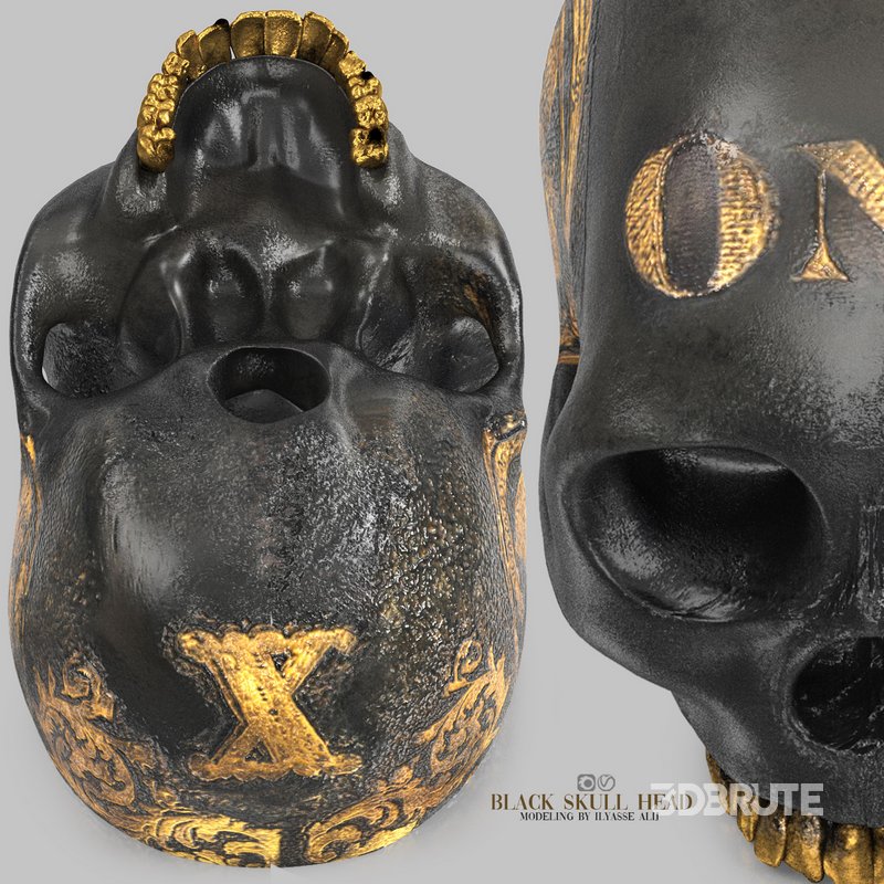 black skull head 3d model Buy Download 3dbrute