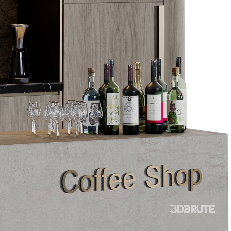 Coffee Bar 05 3d model Buy Download 3dbrute