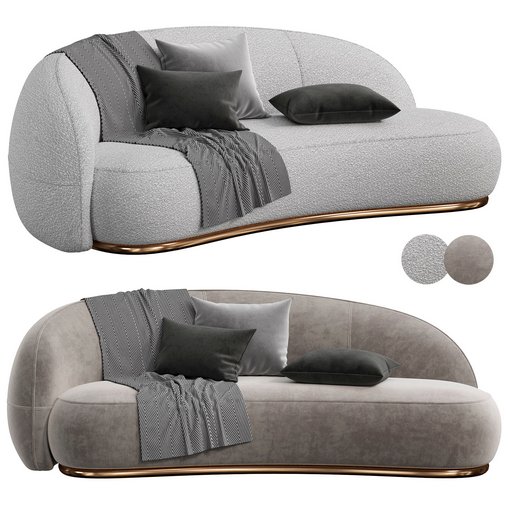 Julep Chaise longue sofa by tacchini 3d model Download  Buy 3dbrute