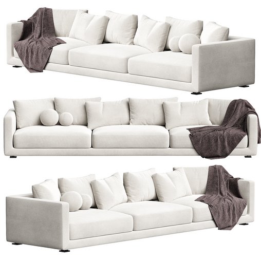 Bristol 3 seater Sofa by Poliform 3d model Download  Buy 3dbrute