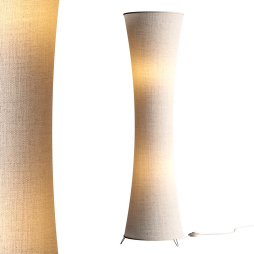 Fabric floor lamp Liana with a concave shape