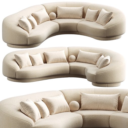 Vladmir Kagan Cloud Sectional Sofa 3d model Download  Buy 3dbrute