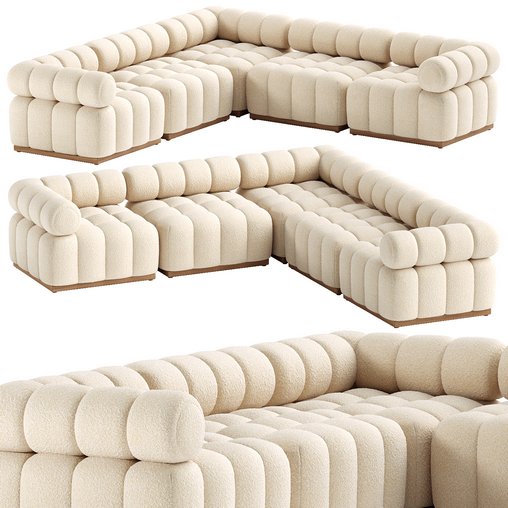 Roma 5 Pc Sectional Sofa 3d model Download  Buy 3dbrute