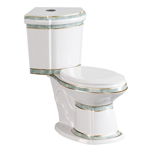 Corner Elongated Two Piece Dual Flush Bathroom Toilet