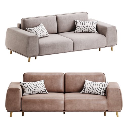 Sofa Laronso Soft Latte 3d model Download  Buy 3dbrute