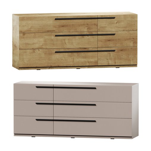 Kimball Chest of Drawers-3 White Wood Latte