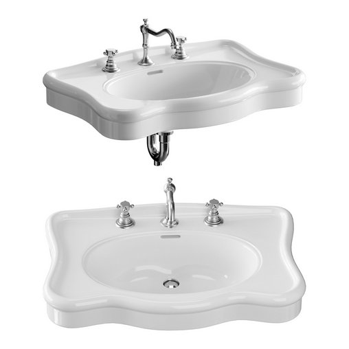 Bathroom Console Sink Deluxe Counter Top White Vitreous China