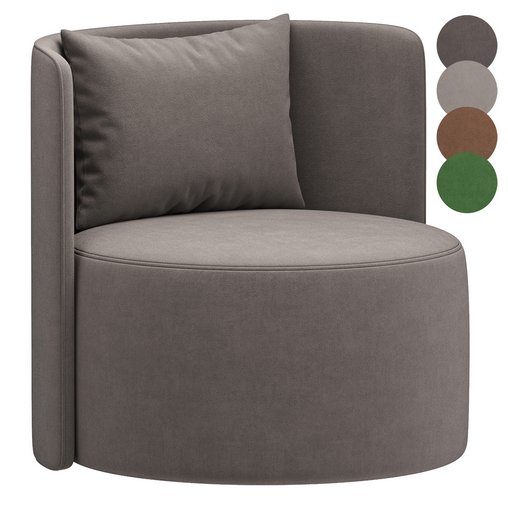 Armchair REYNAUX CURVE GRAY 1 3d model Download  Buy 3dbrute