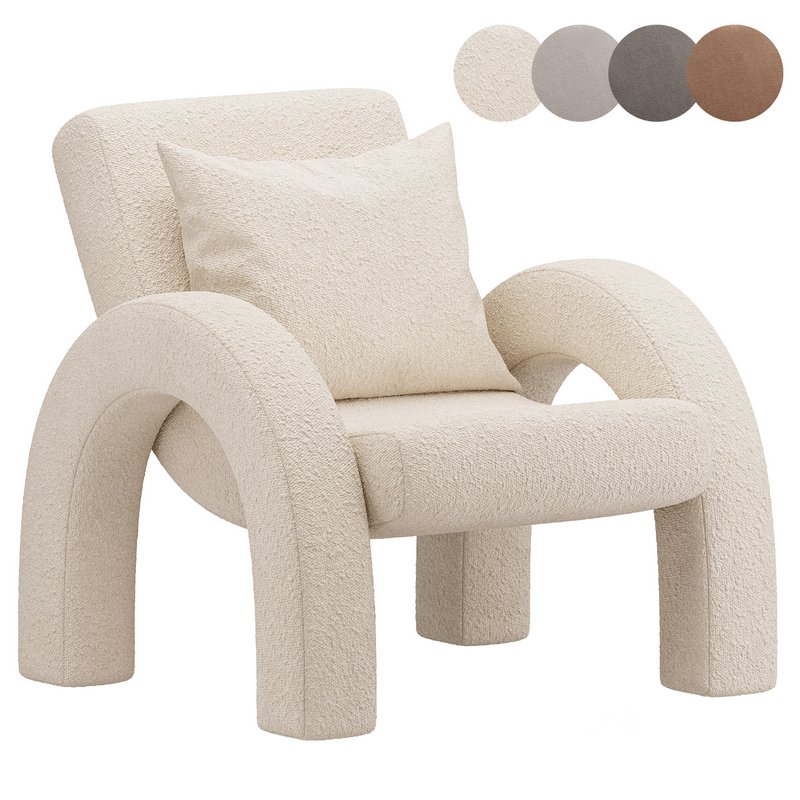 Arco Lounge Chair Small Boucle Beige