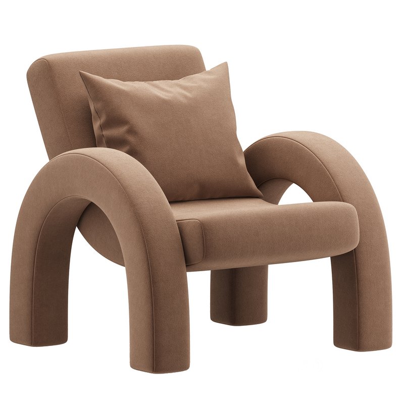 Arco Lounge Chair Small Boucle Beige 3d model Buy Download 3dbrute