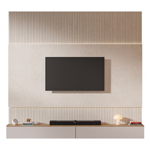 TV wall set 02 3d model Download Buy 3dbrute