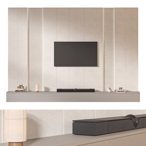 TV wall set 07 3d model Download Buy 3dbrute