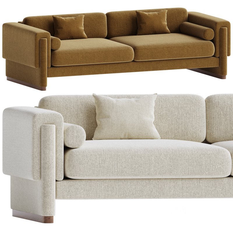 Howard Sofa Upholstered Down and Solid Wood