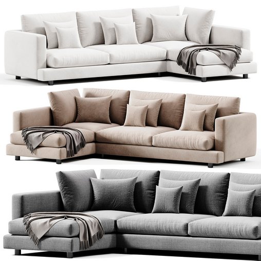 Long Island 05 Sofa By Flexform 3d model Download  Buy 3dbrute