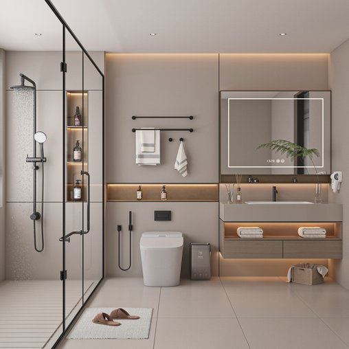 Modern bathroom 3d model Download  Buy 3dbrute