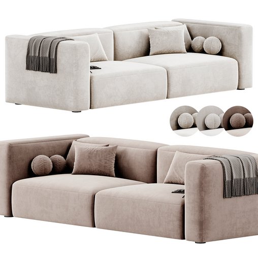 Bryan Two Seater Sofa By Weilai Concept 3d model Download  Buy 3dbrute