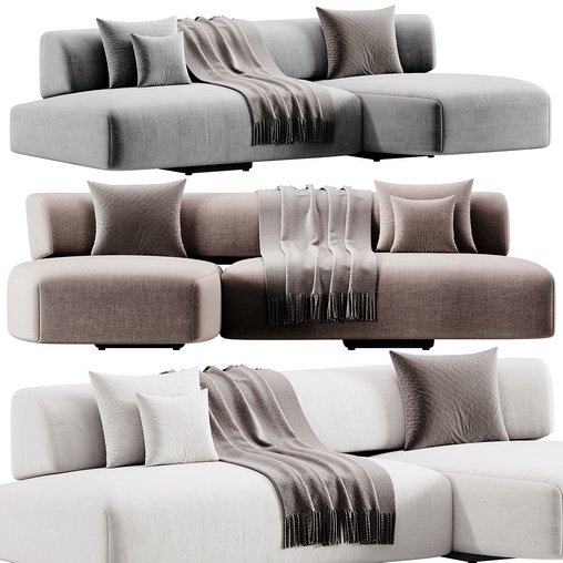 Gogan Sofa By Moroso 3d model Download  Buy 3dbrute