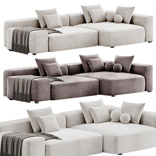 Pontone Sectional Sofa By Property Furniture 3d model Download  Buy 3dbrute