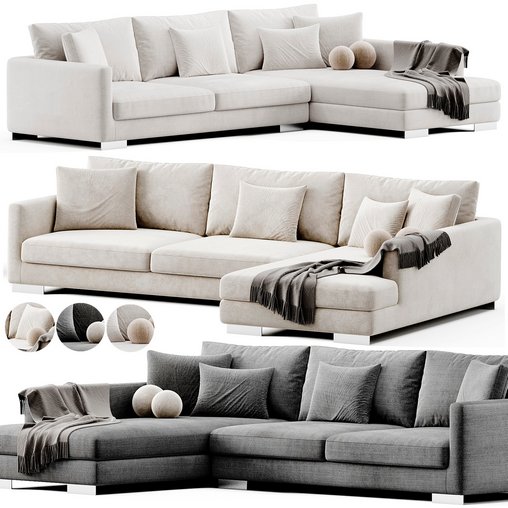 Magnum Sofa By Flexform 3d model Download  Buy 3dbrute