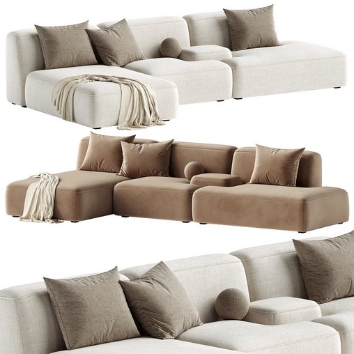 Three-seater sofa 3d model Download  Buy 3dbrute