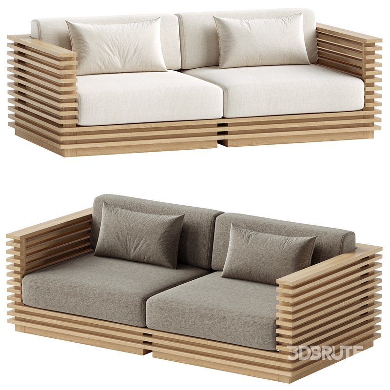 Batten Teak Outdoor Loveseat