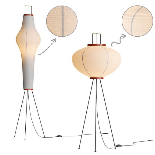 Akari Floor Lamp 3d model Download  Buy 3dbrute