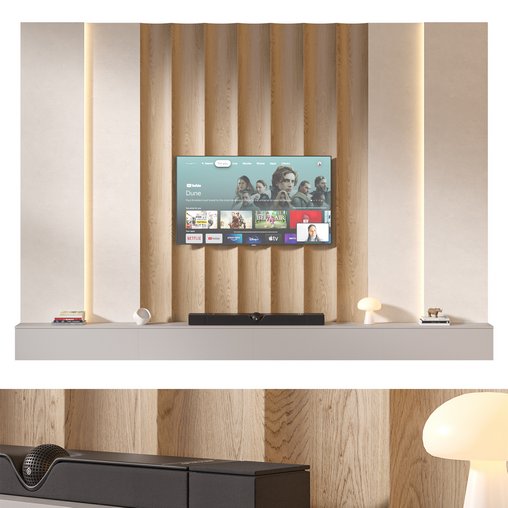 TV wall set 19 3d model Download  Buy 3dbrute