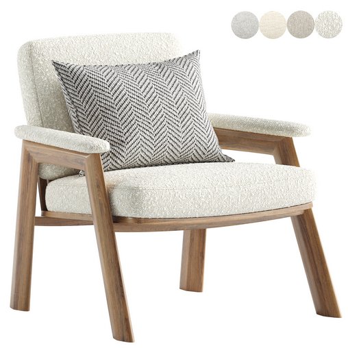 Thomas Bina Boucle Accent Chair 3d model Download  Buy 3dbrute