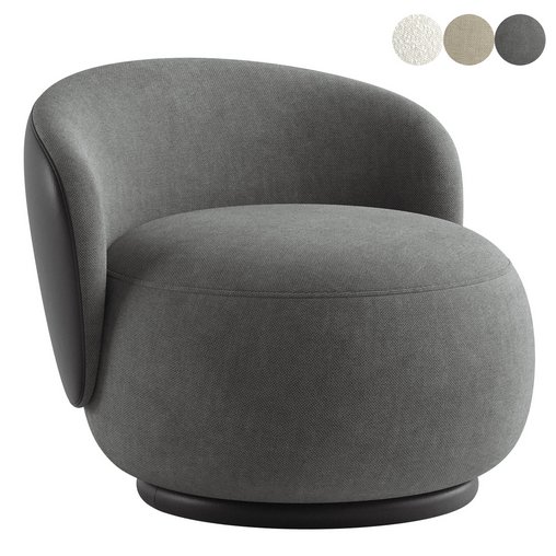 Organic Armchair Upholstered 3d model Download  Buy 3dbrute