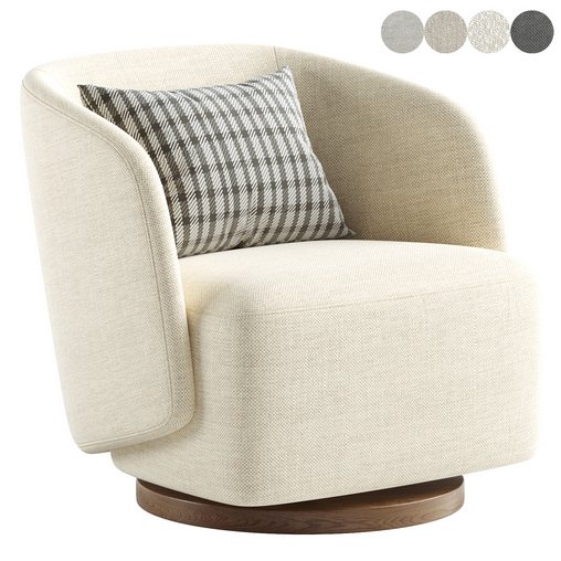 Cimbura Upholstered Swivel Barrel Chair 3d model Download  Buy 3dbrute