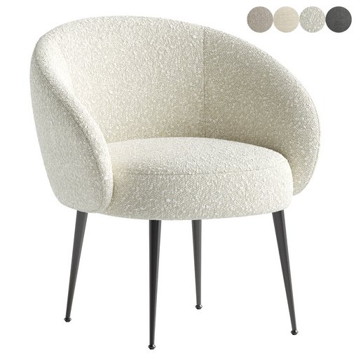 Kendra Curved Accent Chair 3d model Download  Buy 3dbrute