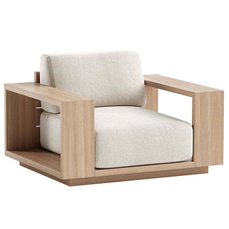 Mallorca Wood Outdoor Lounge Chair