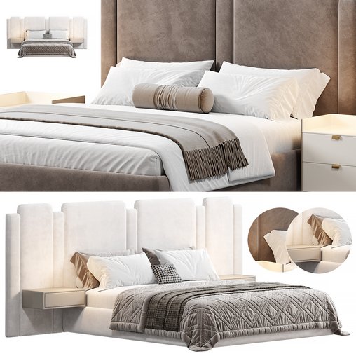 Soft wall panels Palace Bed by wallandwall 3d model Download  Buy 3dbrute