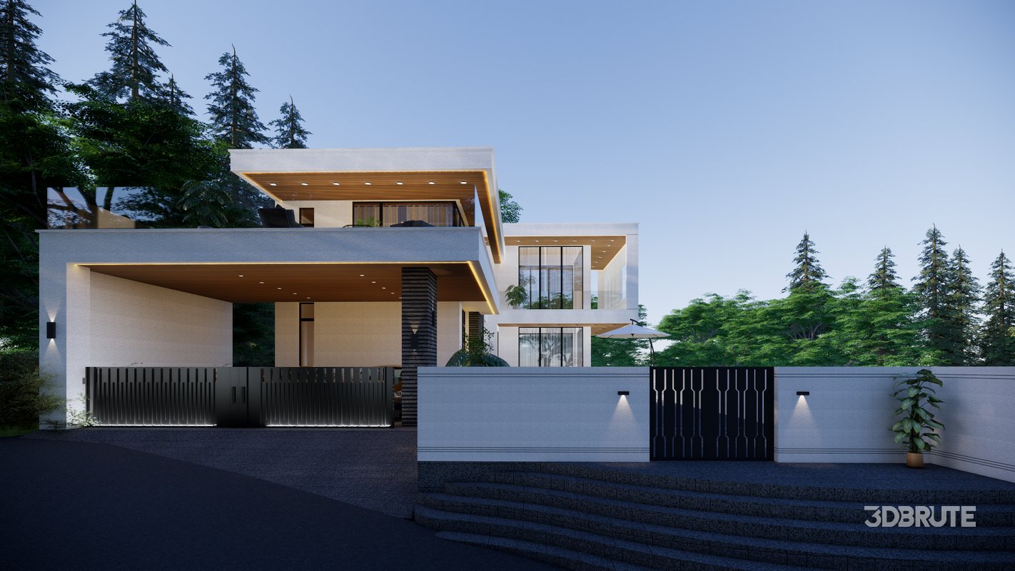 Modern three-story house