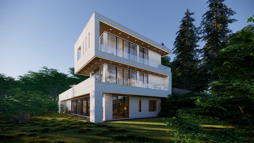 Modern three-story house