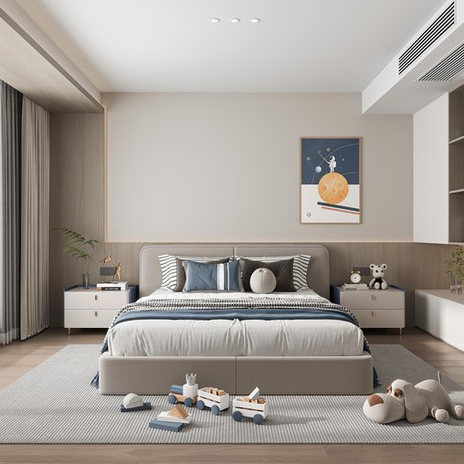 Modern bedroom 3d model Download  Buy 3dbrute