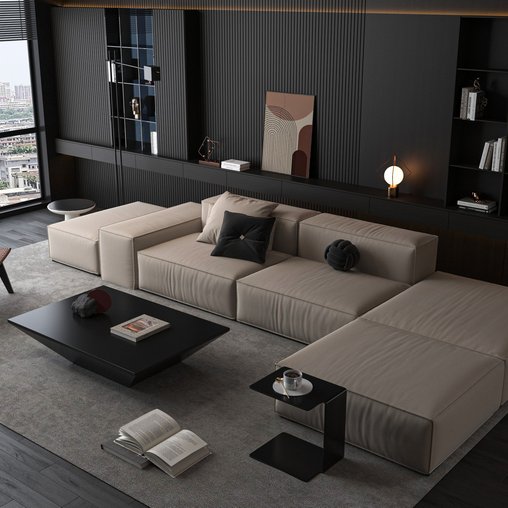 Modern living room 3d model Download  Buy 3dbrute