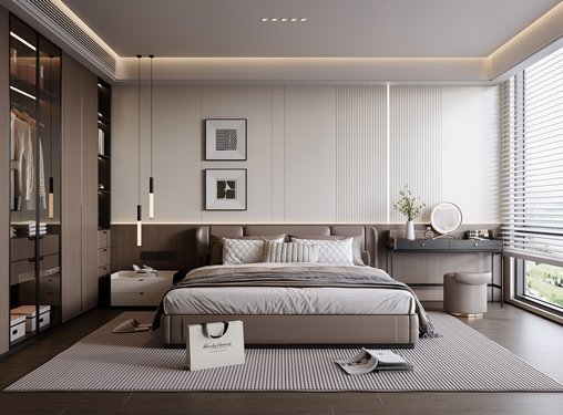 Modern bedroom 3d model Download  Buy 3dbrute