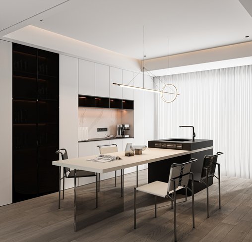 Modern dining room 3d model Download  Buy 3dbrute