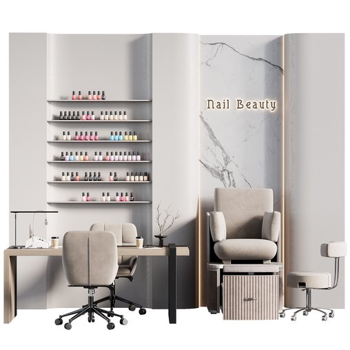 Manicure & pedicure area in the beauty salon 05 3d model Download  Buy 3dbrute