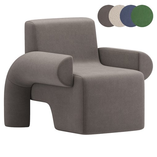 Noa Accent Chair 3d model Download  Buy 3dbrute