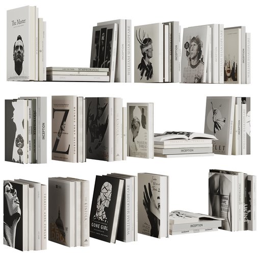 Set of Books V6 3d model Download  Buy 3dbrute